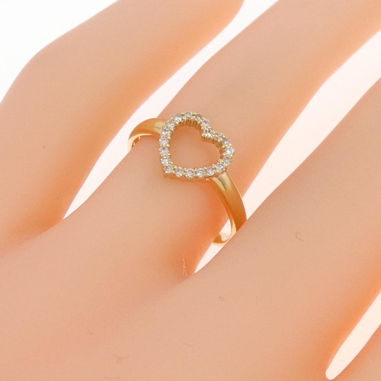 K18YG ハート ダイヤモンド リング 0.13CT