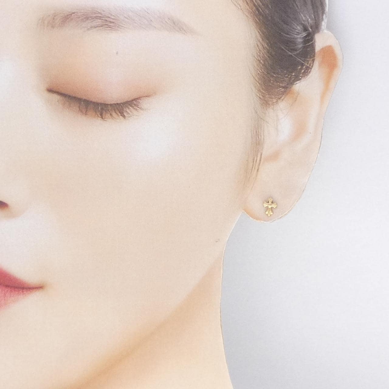 K18YG クロス ピアス