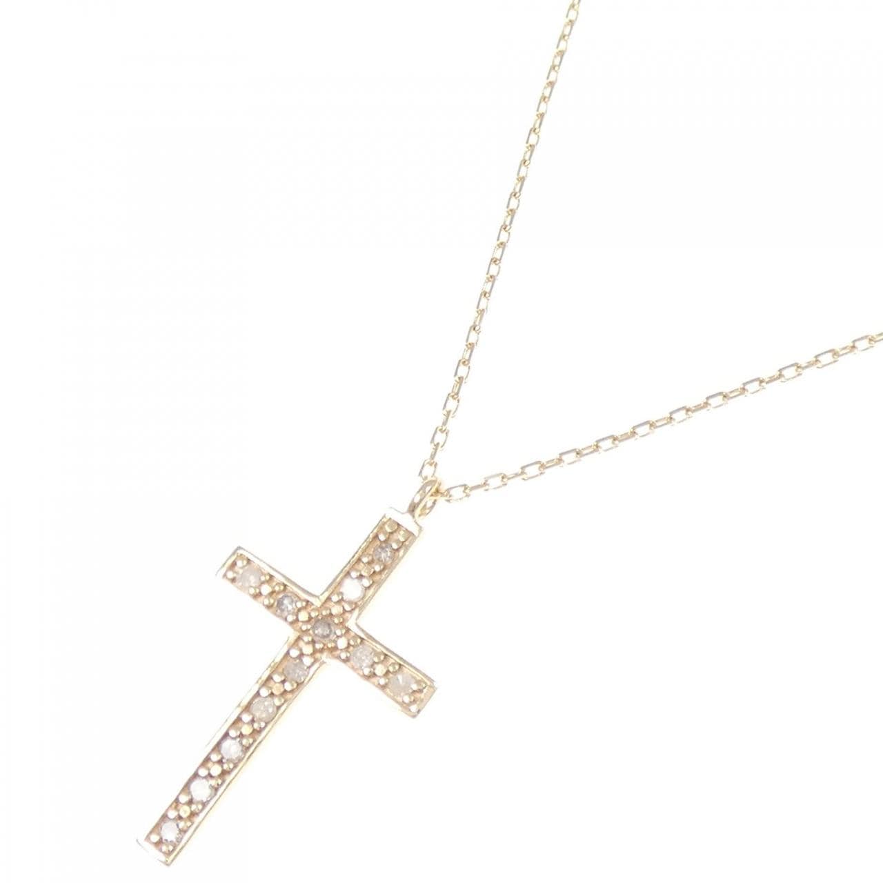 アガット クロス ダイヤモンド ネックレス