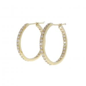 K18YG フープ ダイヤモンド ピアス 0.70CT