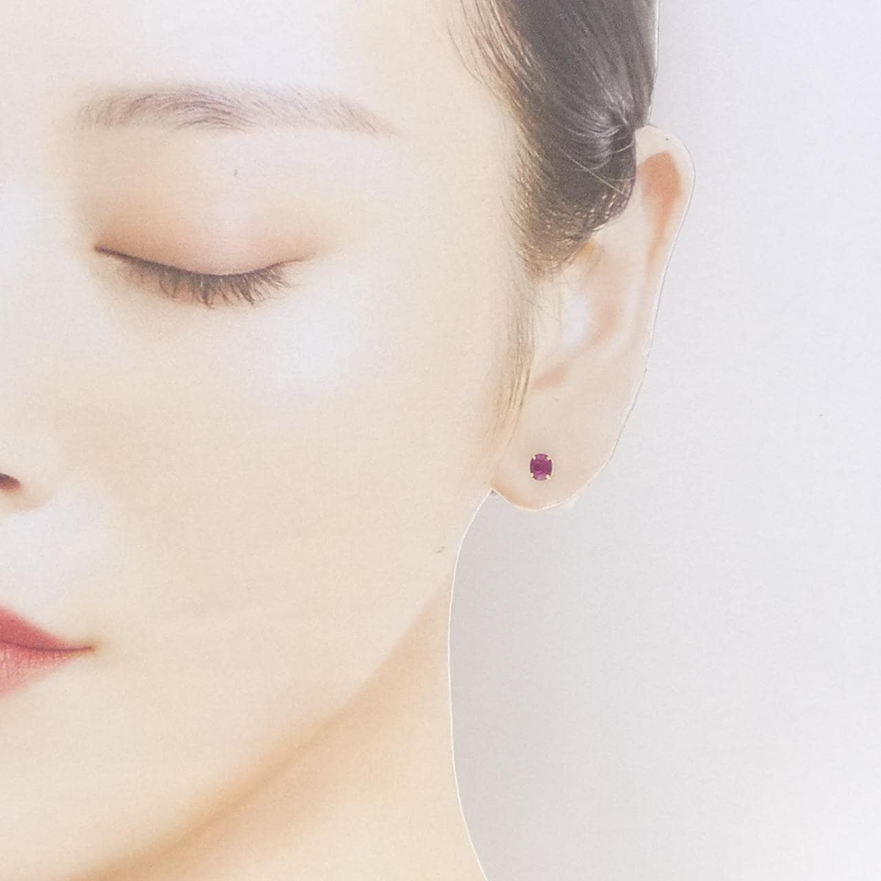 K18YG ルビー ピアス