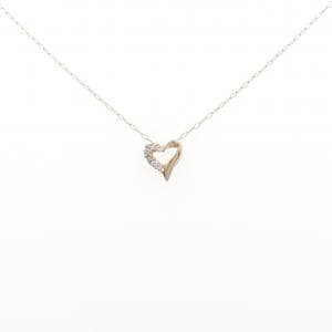 K18PG ハート ダイヤモンド ネックレス 0.05CT