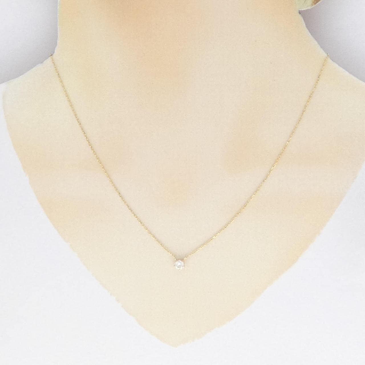 K18YG ソリティア ダイヤモンド ネックレス 0.24CT
