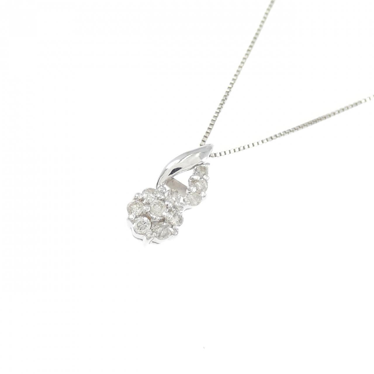 750WG/K18WG ダイヤモンド ネックレス 0.10CT