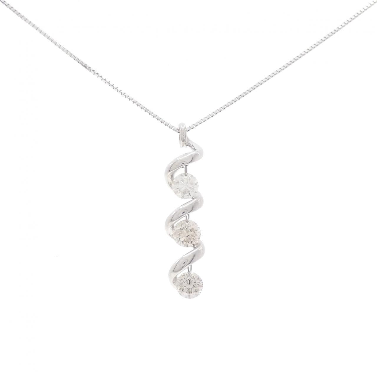 K18WG ダイヤモンド ネックレス 1.00CT