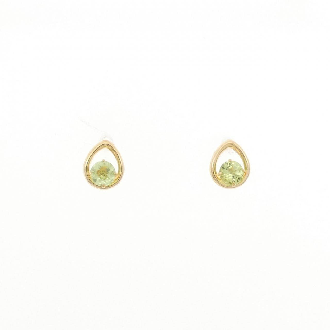 【新品】K18YG ペリドット ピアス