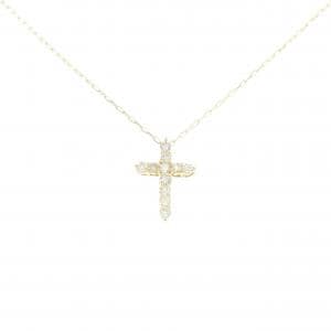 【新品】K18YG クロス ダイヤモンド ネックレス 0.10CT