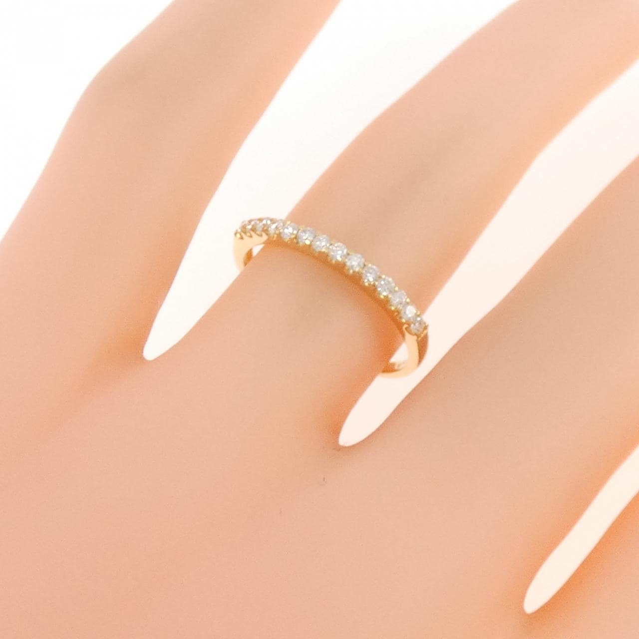 K18YG ハーフエタニティ ダイヤモンド リング 0.30CT