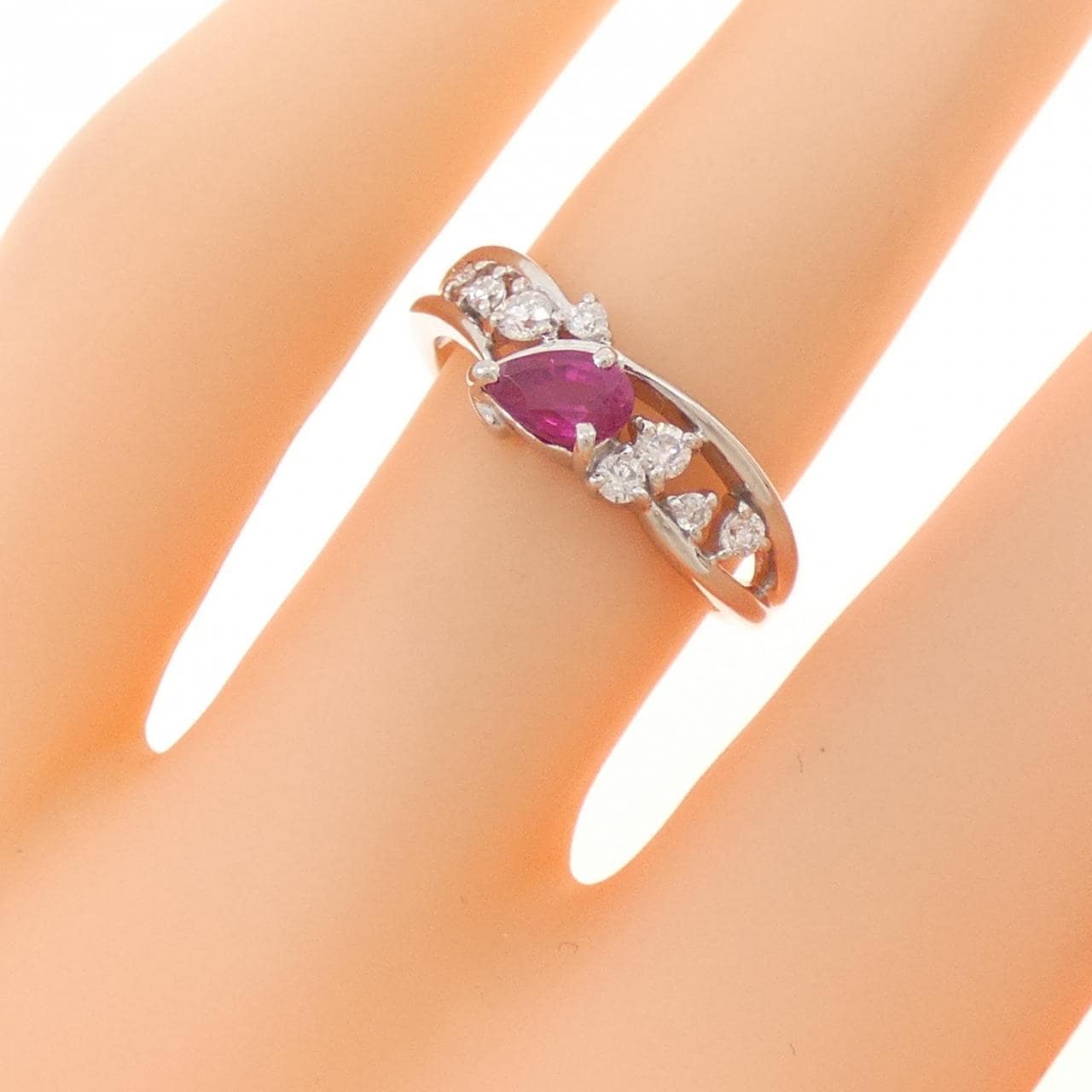 PT900 ルビー リング 0.40CT