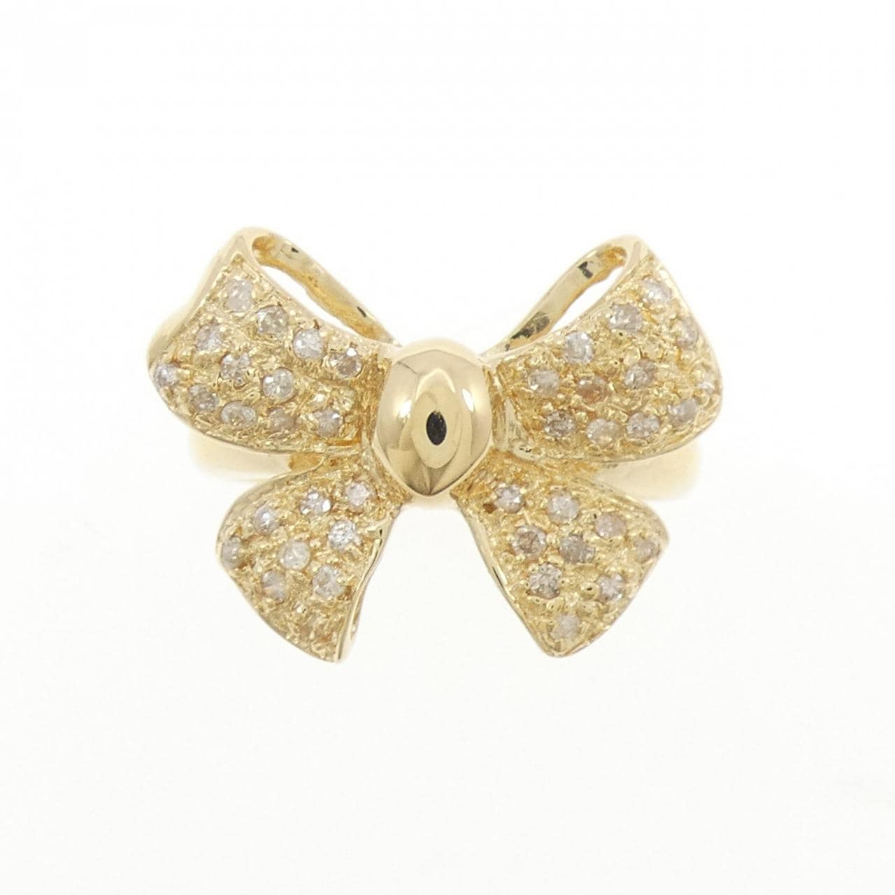 K18YG リボン ダイヤモンド リング 0.33CT