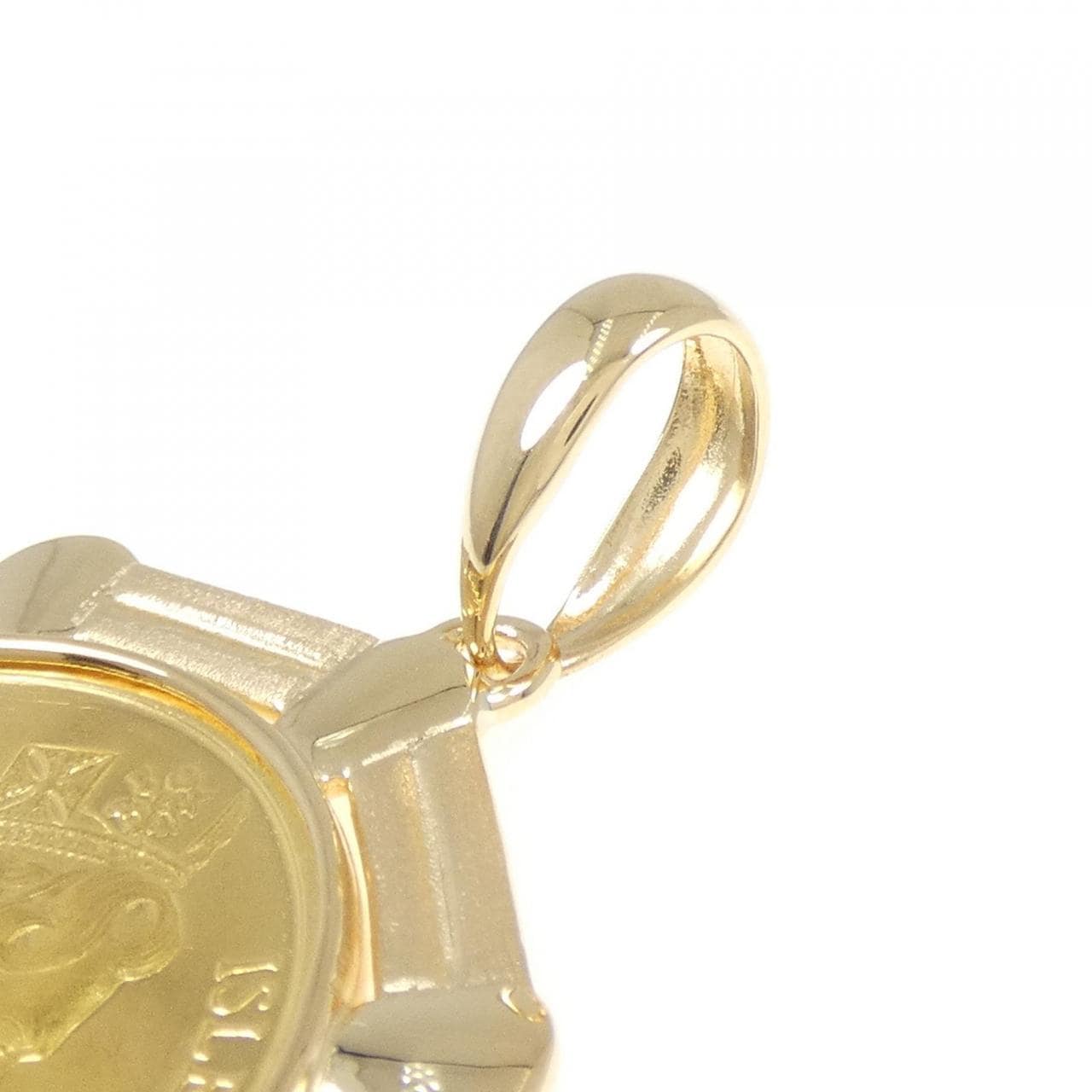 K18YG(枠) コイン ペンダント