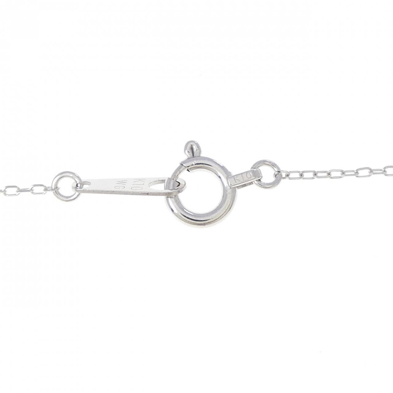 K10WG ハート ダイヤモンド ネックレス