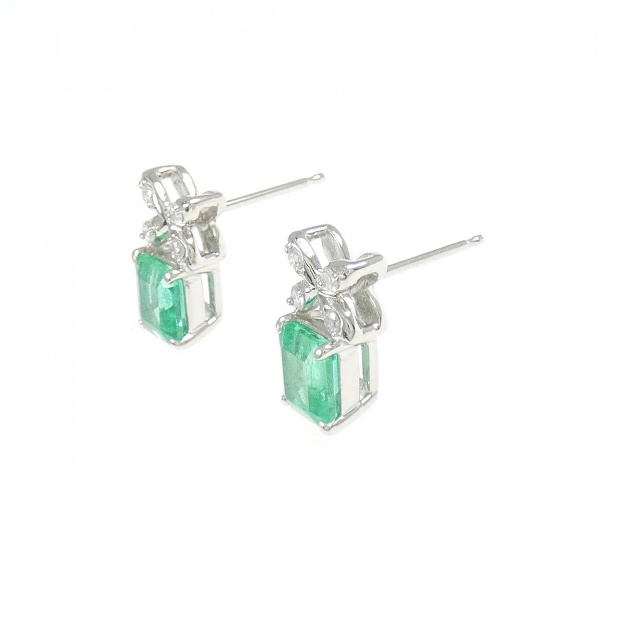 PT900 エメラルド ピアス 1.58CT