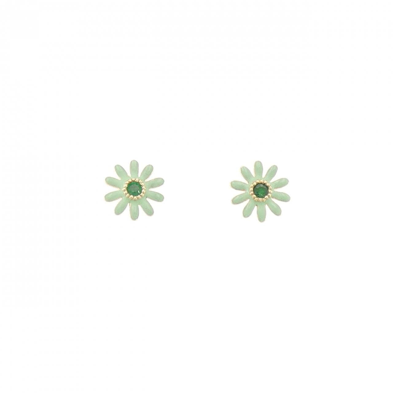 STAR JEWELRY Flower Emerald Earrings