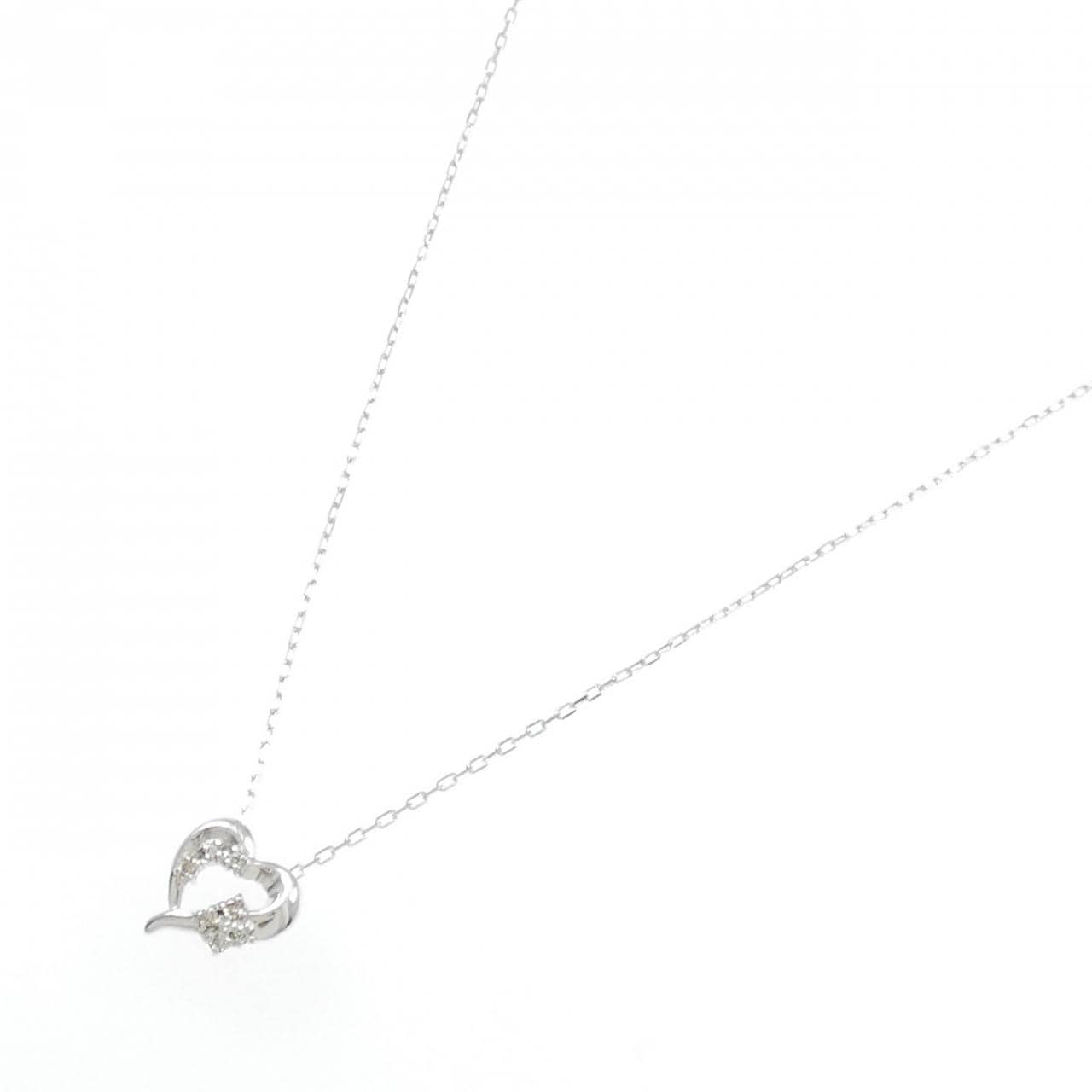 K10WG ハート ダイヤモンド ネックレス 0.04CT