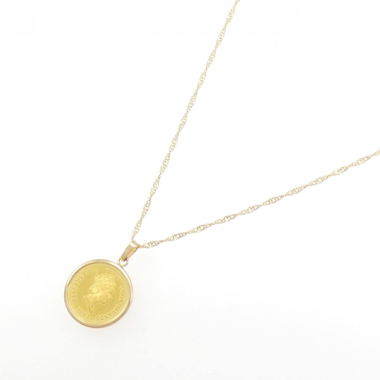 K18YG(枠) コイン ネックレス