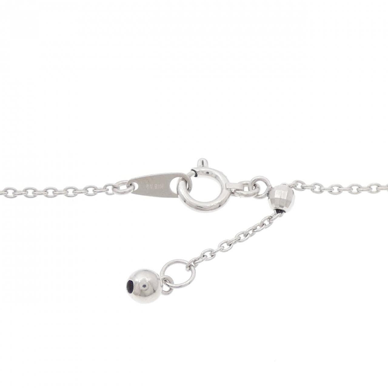 750WG/K18WG Flower Diamond Necklace 0.19CT