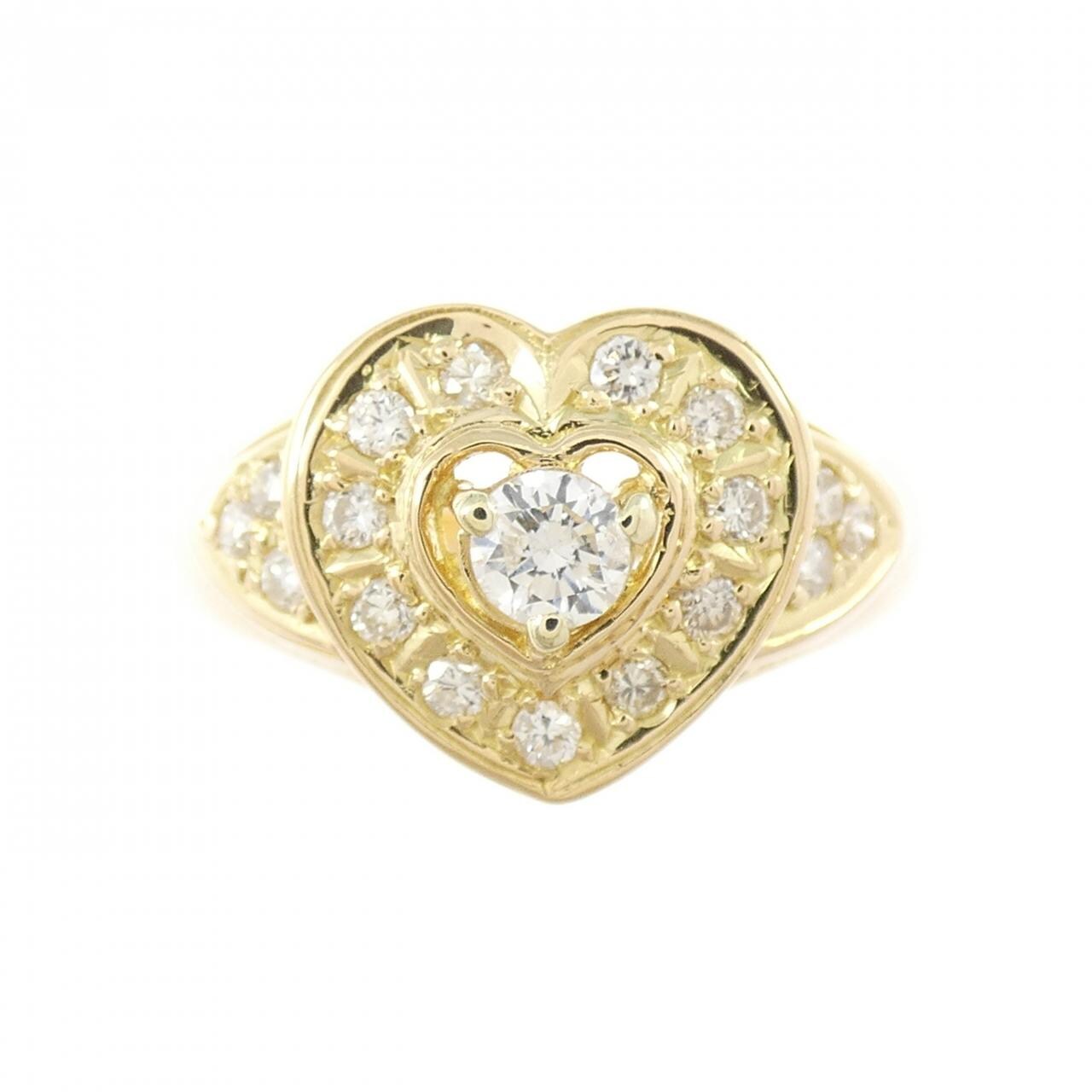 K18YG ハート ダイヤモンド リング 0.14CT