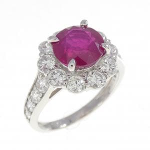 PT950 ルビー リング 2.01CT ビルマ産