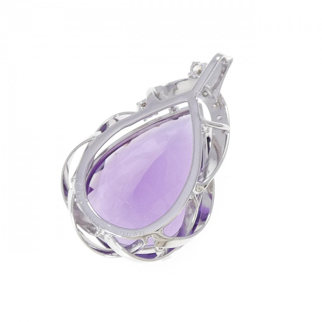 K18WG アメジスト ペンダント 13.76CT