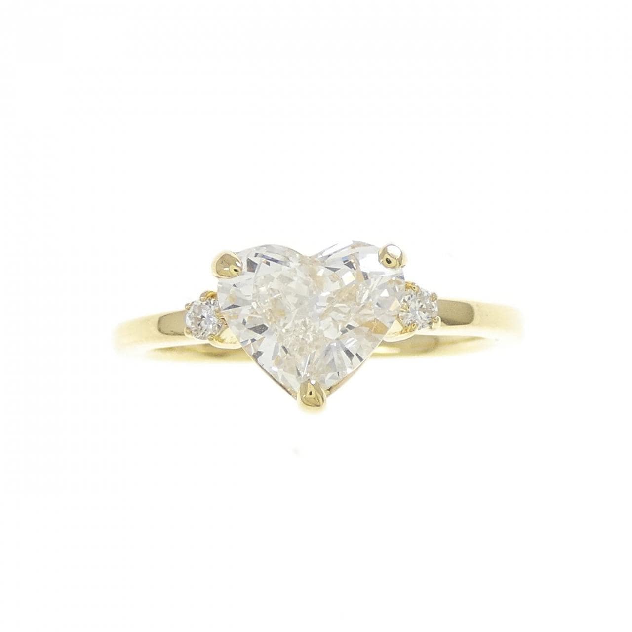 K18YG ハート ダイヤモンド リング 1.019CT