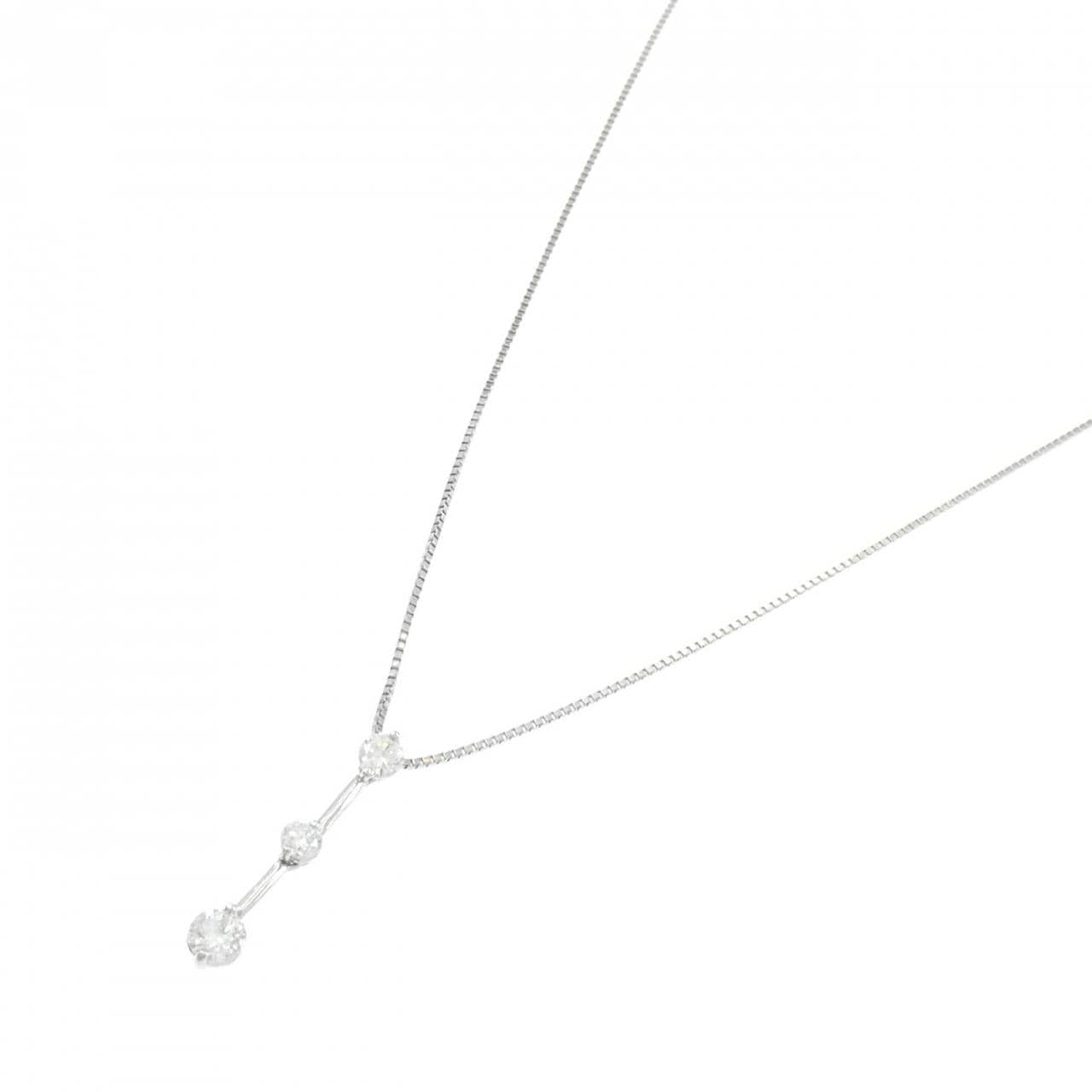 PT900/PT850 スリーストーン ダイヤモンド ネックレス 0.50CT