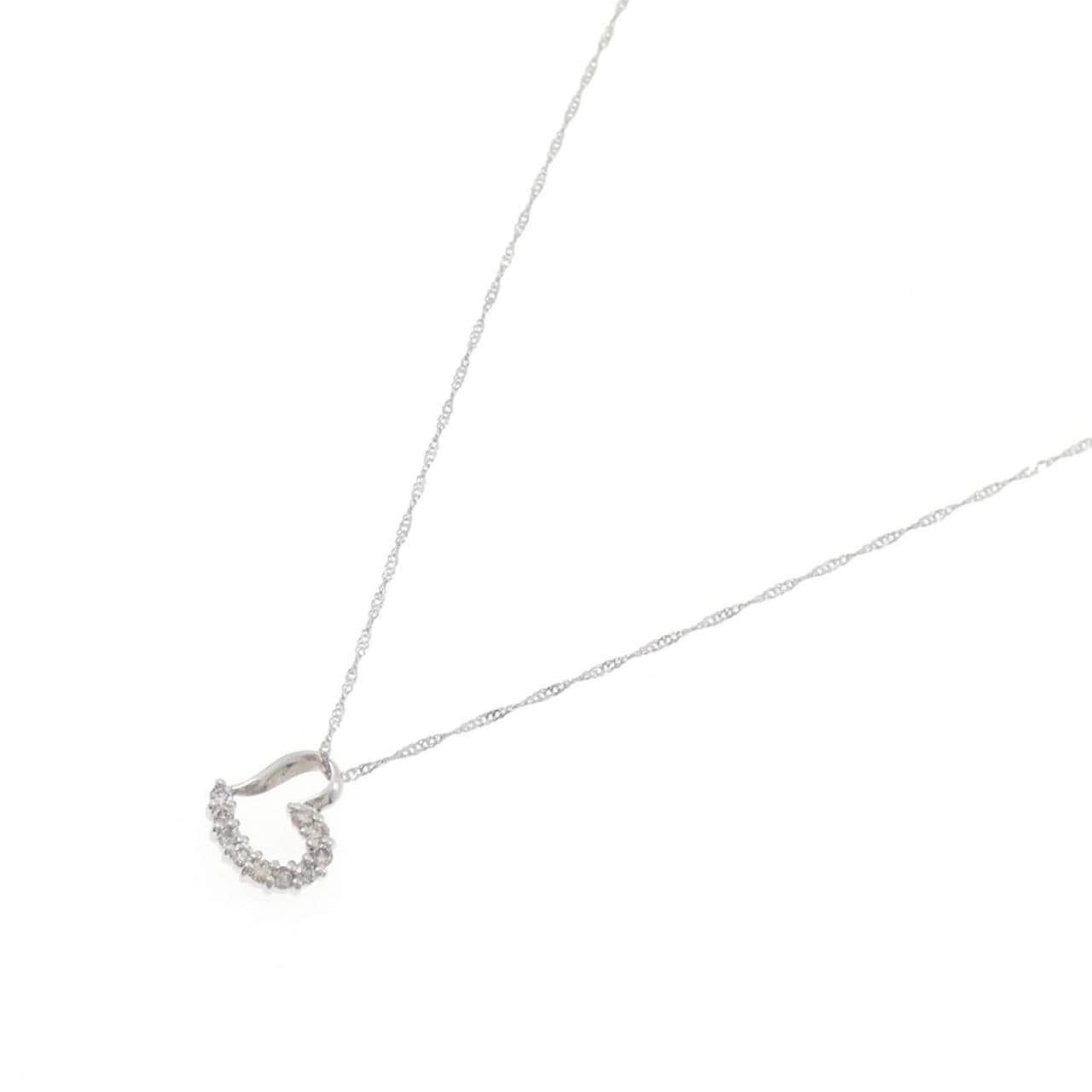 PT900/PT850 ハート ダイヤモンド ネックレス 0.1CT