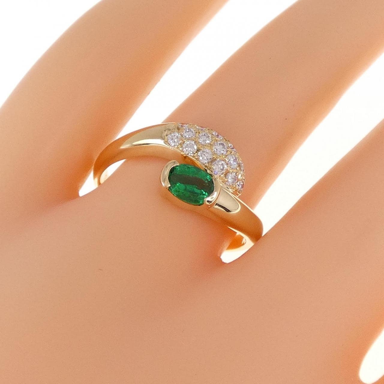 K18YG emerald ring 0.41CT