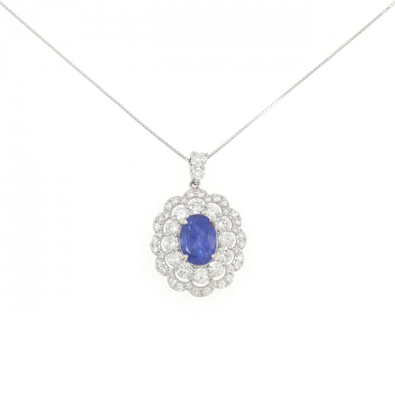 PT 非加熱 サファイヤ ネックレス 3.40CT ビルマ産