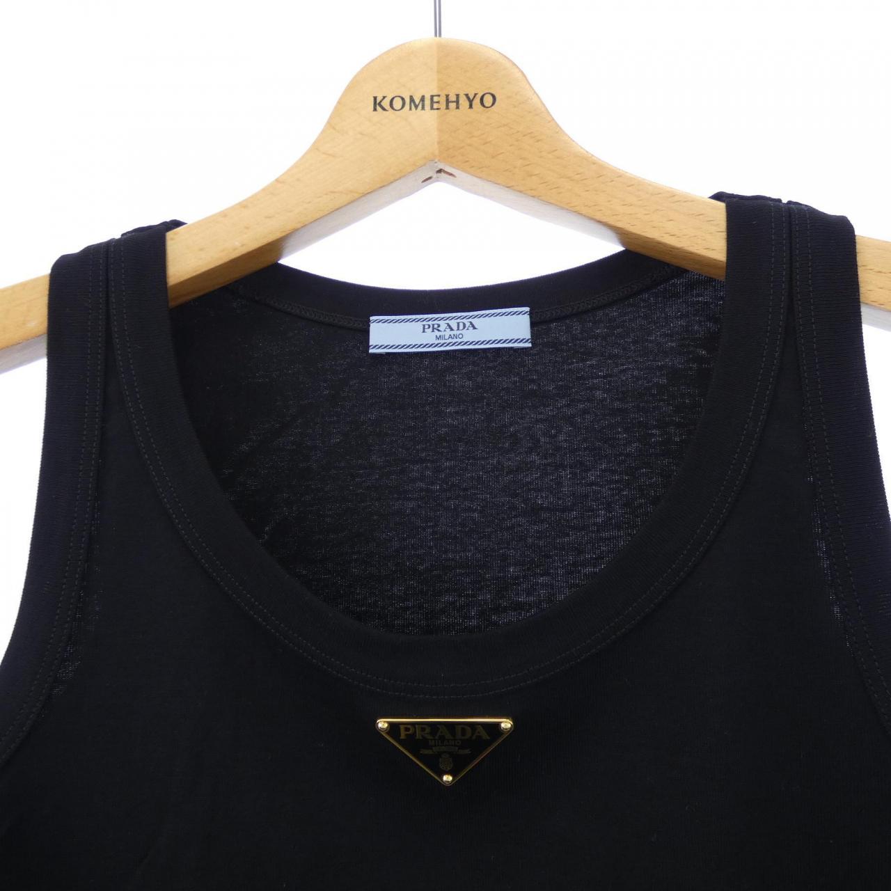 プラダ PRADA トライアングルロゴ リブニット ジャージー タンクトップ 39546X S222 10Z0 タンクトップ