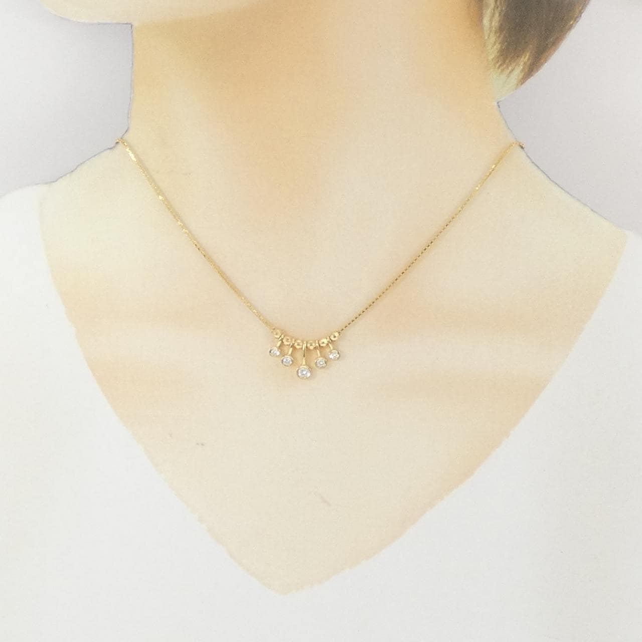 K18YG ダイヤモンド ネックレス 0.20CT