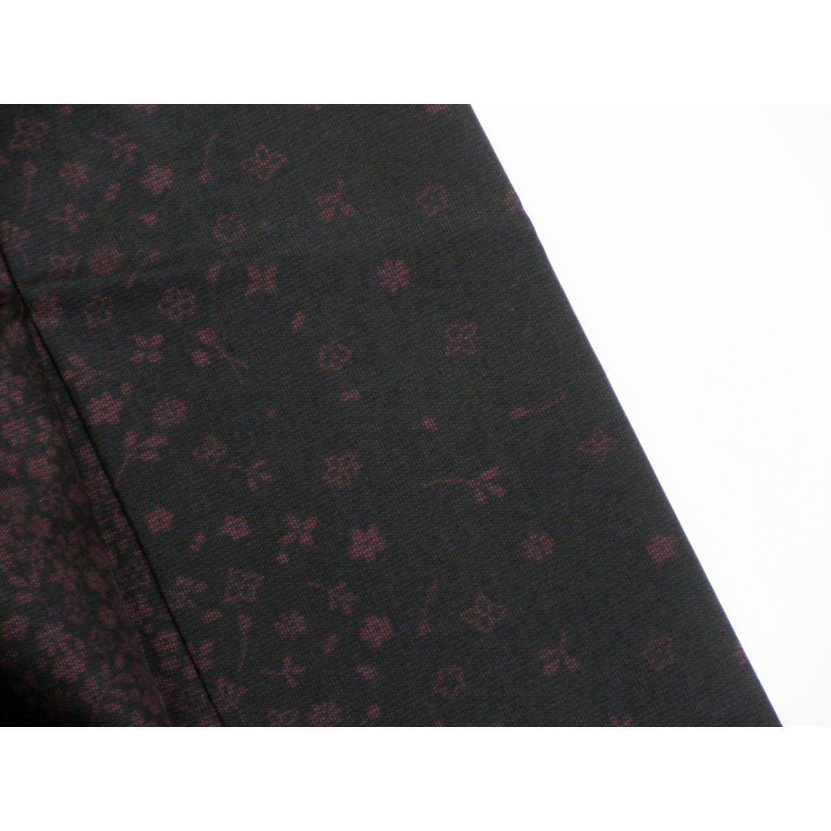紬　縞大島紬　琉球貝紫　刺繍入り