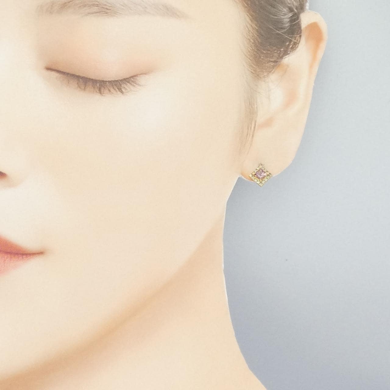 K18YG石榴石耳环