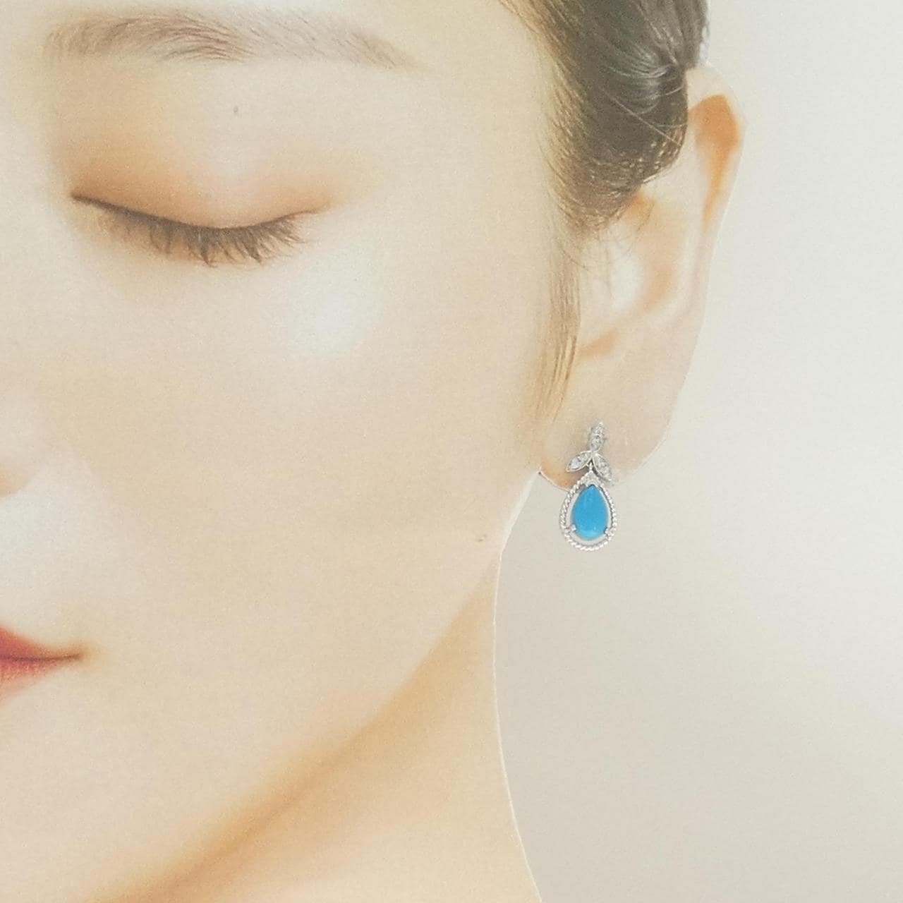 K18WG ターコイズ ピアス