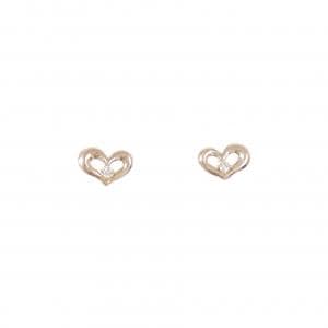 K18PG ハート ダイヤモンド ピアス 0.02CT
