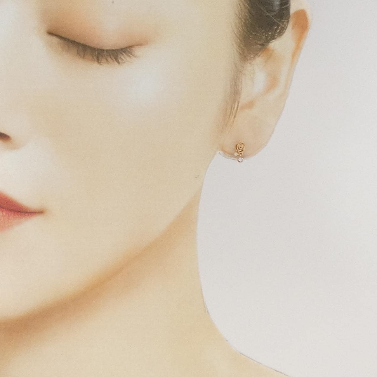 K10PG ローズ ダイヤモンド ピアス 0.06CT