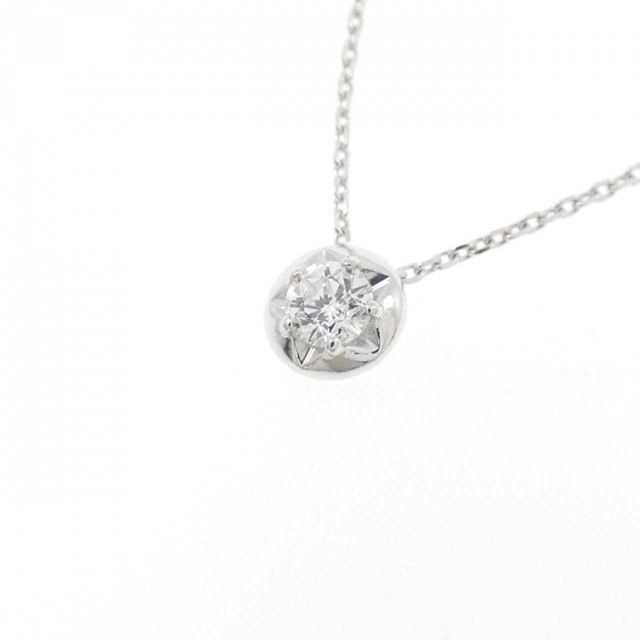 K18WG ダイヤモンド ネックレス 0.126CT