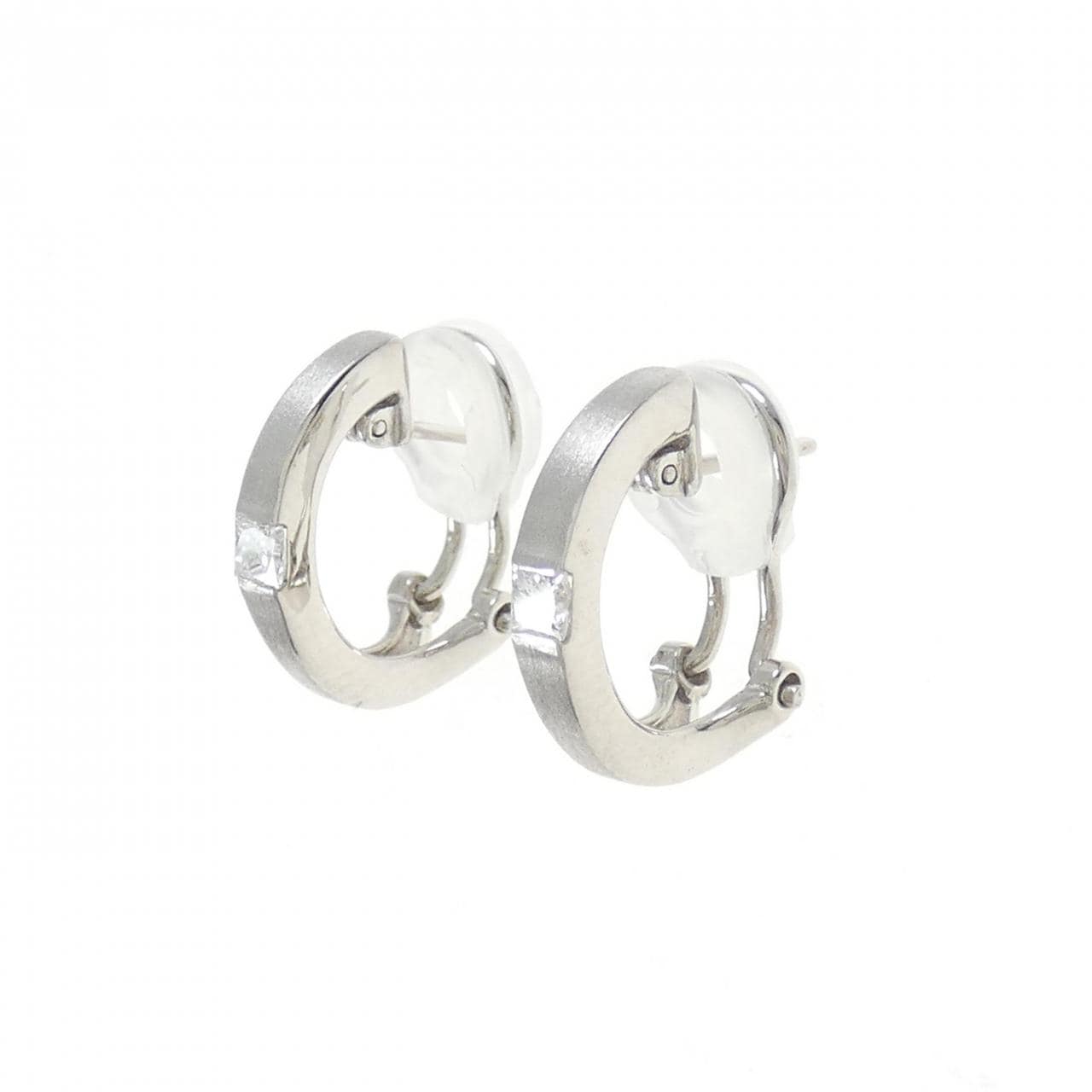 K18WG Diamond earrings/earrings 0.20CT