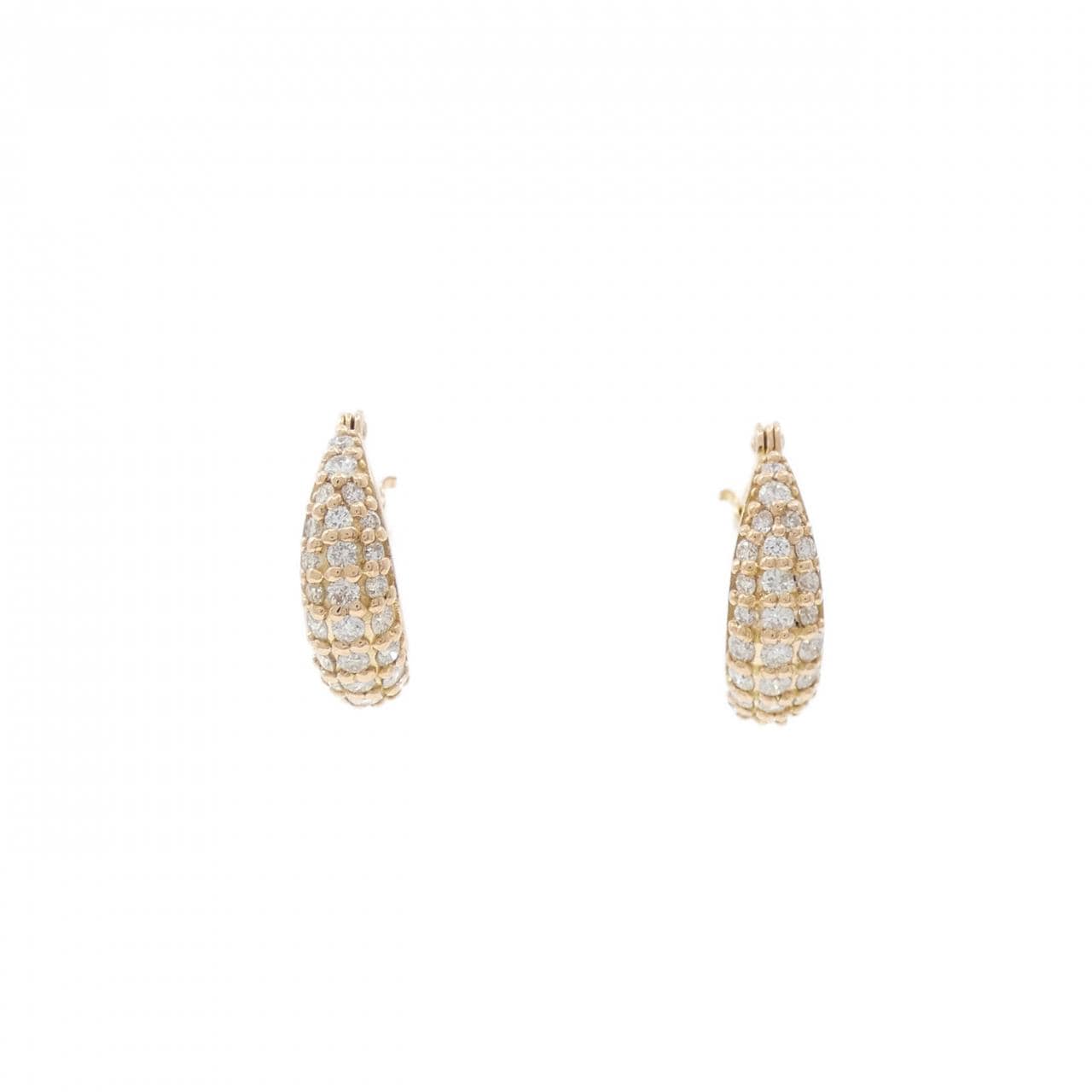 K18PG パヴェ ダイヤモンド ピアス 0.40CT