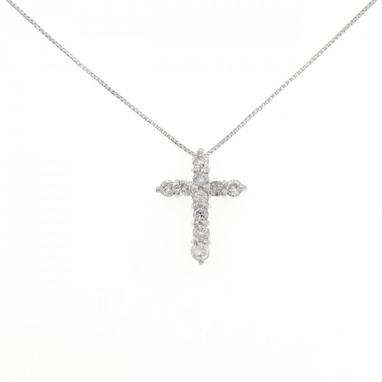 PT/PT850 クロス ダイヤモンド ネックレス 0.50CT
