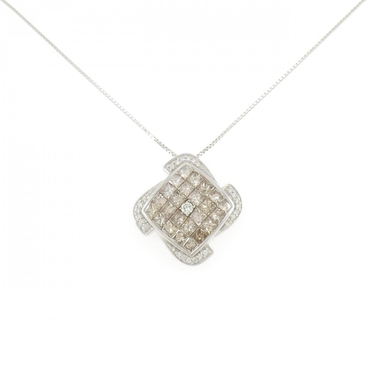 K18WG ダイヤモンド ネックレス 3.00CT