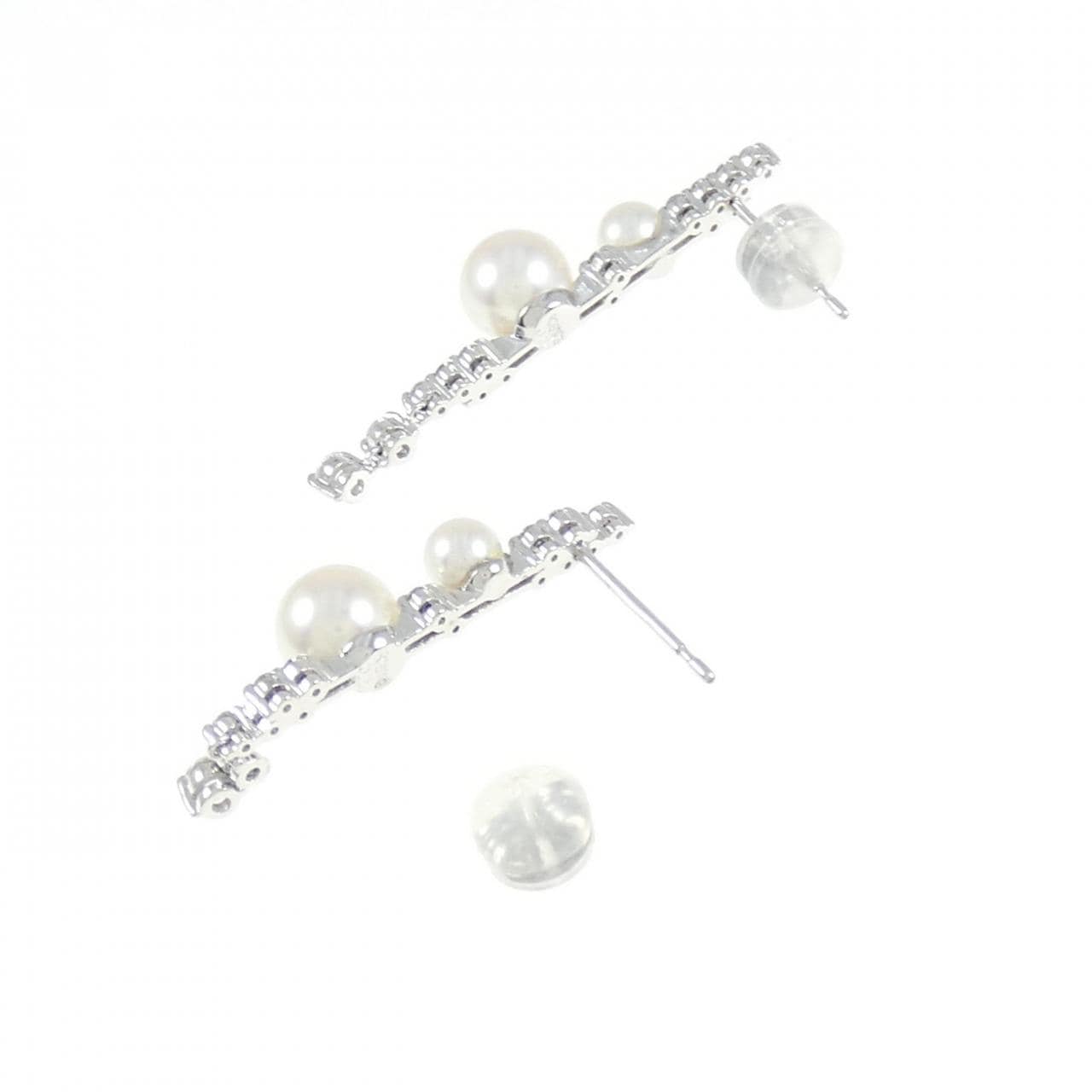 K18WG/K14WG Akoya pearl earrings