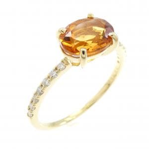 K18YG シトリン リング 1.210CT