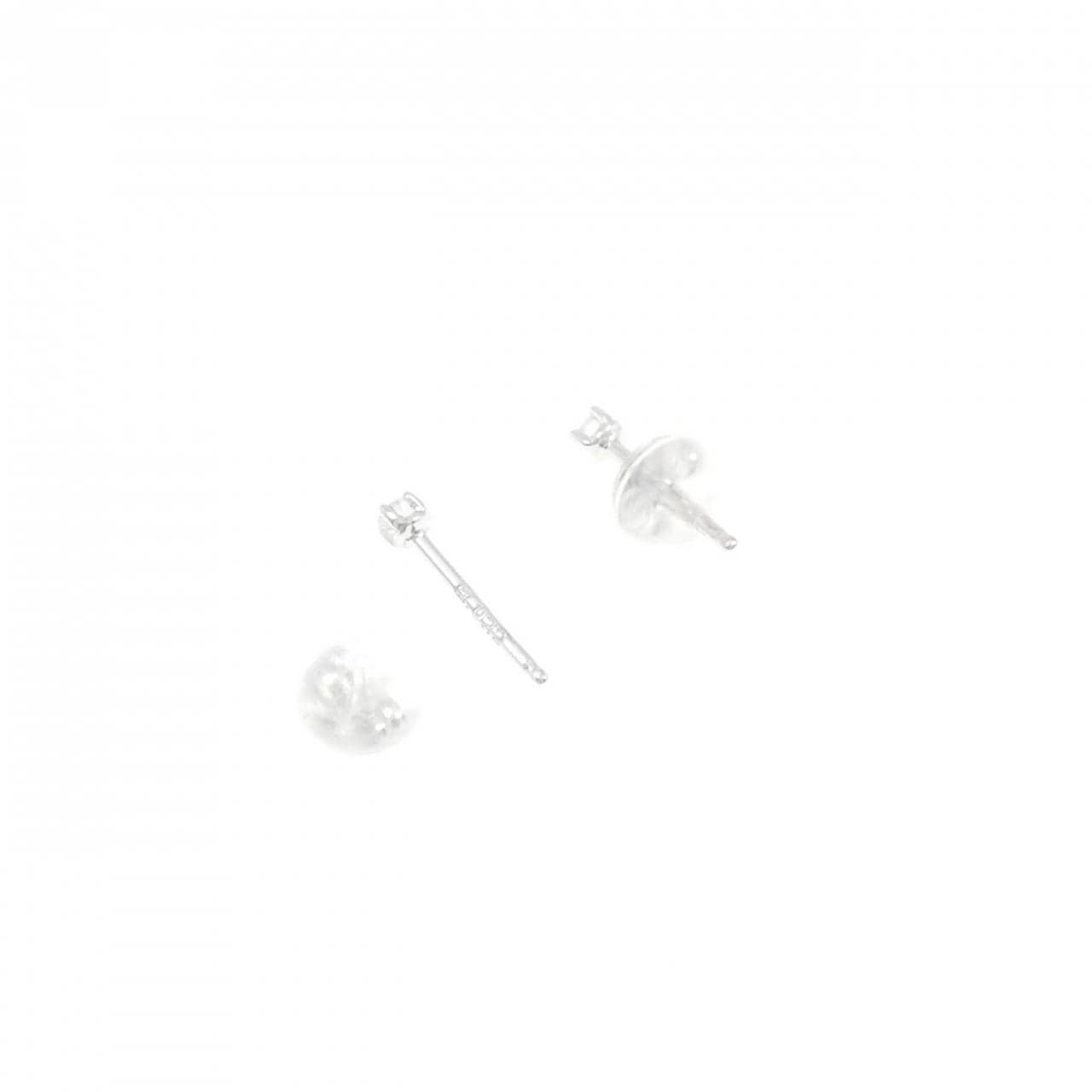 K14WG ダイヤモンド ピアス 0.064CT