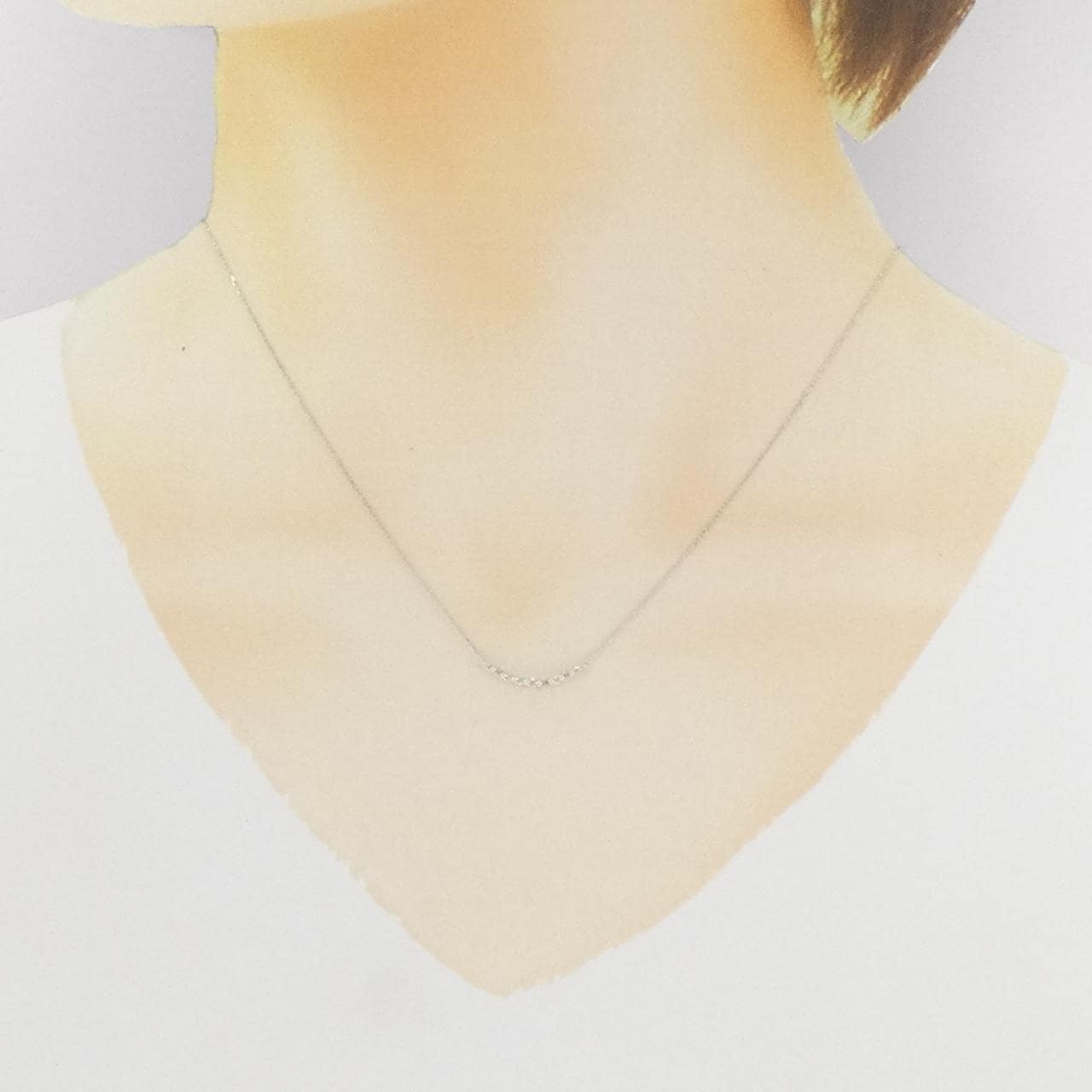K18WG ダイヤモンド ネックレス 0.10CT