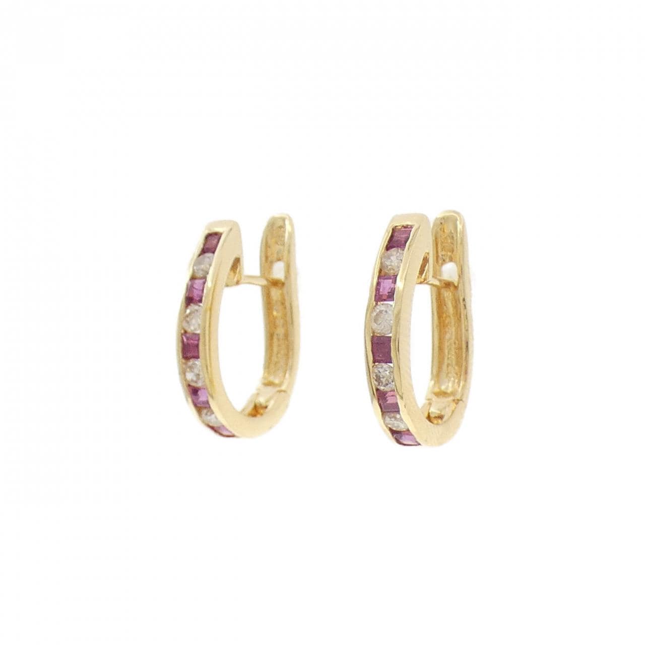 18K Yellow Gold Ruby Earrings 0.56CT
