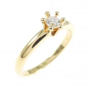 K18YG ソリティア ダイヤモンド リング 0.15CT