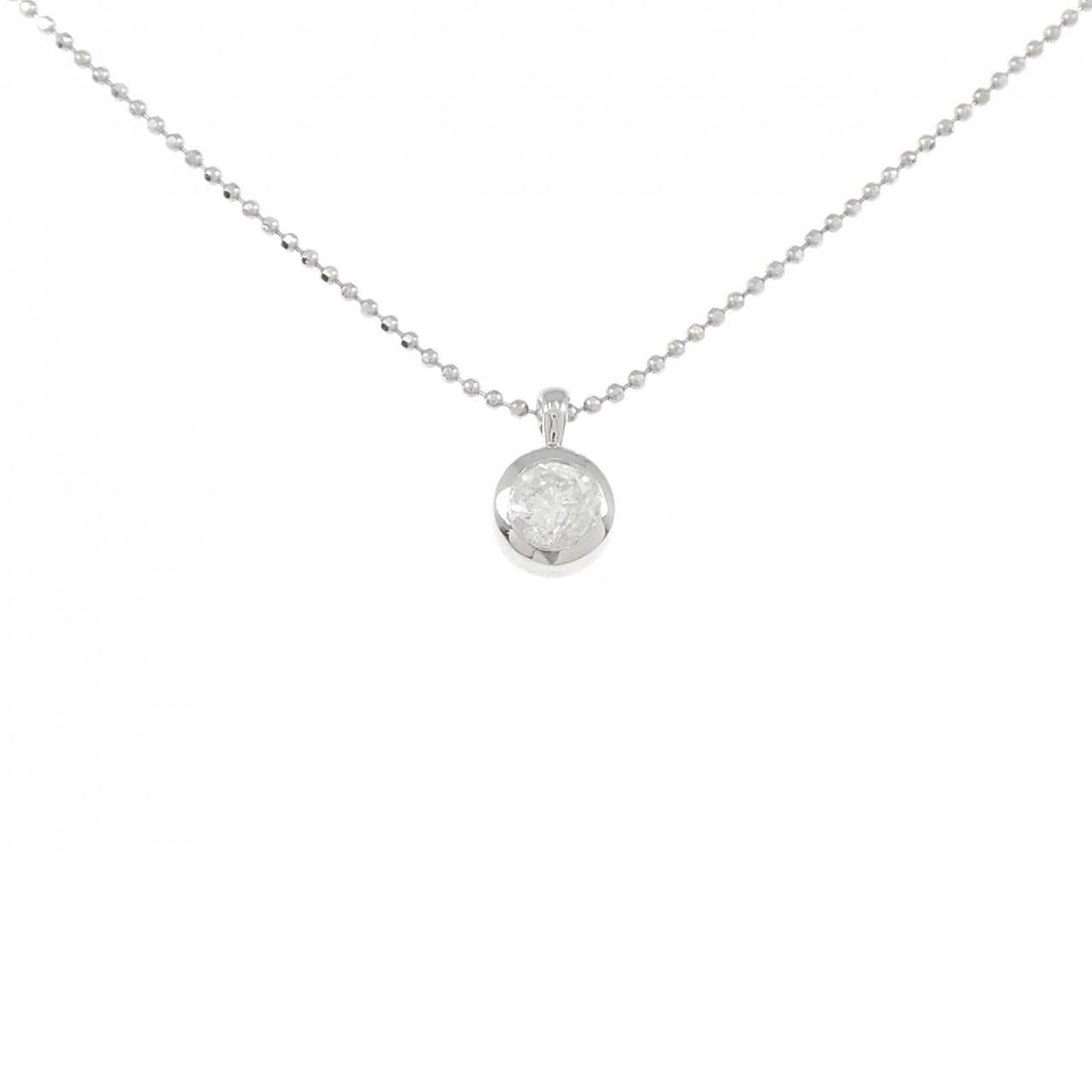 PT900/PT850 ソリティア ダイヤモンド ネックレス 0.37CT