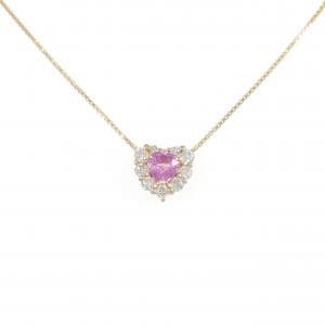 K18PG ハート サファイヤ ネックレス 0.59CT