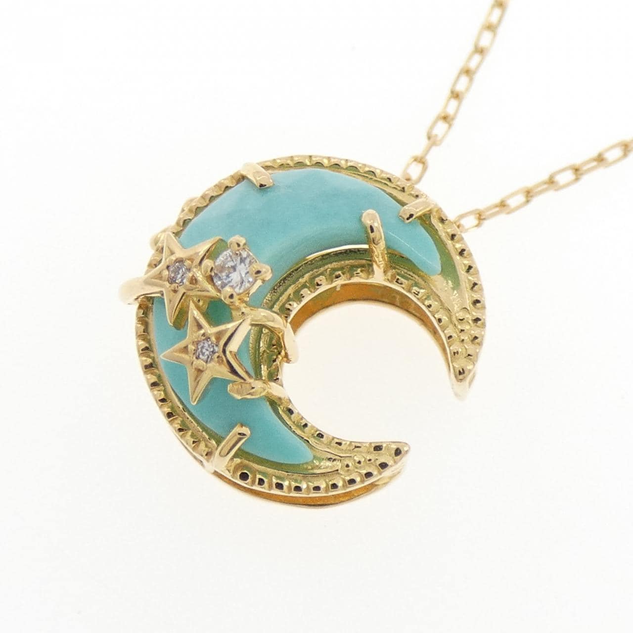 K18YG ムーン×スター ターコイズ ネックレス